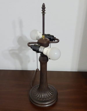 Homeroots 24" Dark Brown Metal Two Light Candlestick Table Lamp With Dark Brown Shade   478134