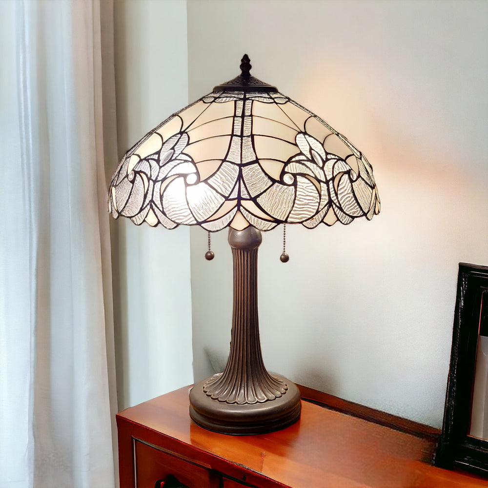 Homeroots 24" Dark Brown Metal Two Light Candlestick Table Lamp With Dark Brown Shade   478134