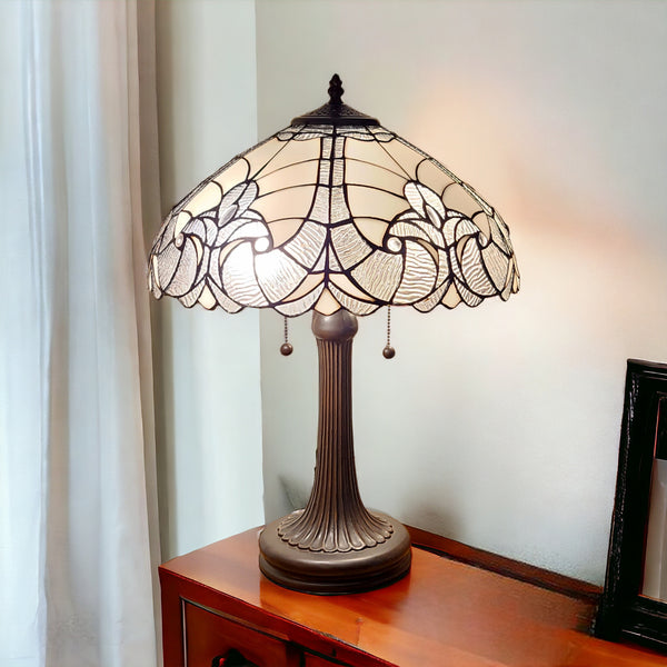 Homeroots 24" Dark Brown Metal Two Light Candlestick Table Lamp With Dark Brown Shade   478134