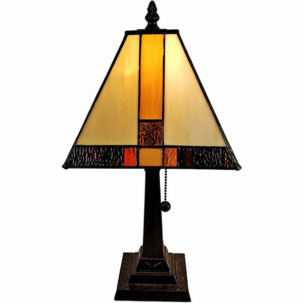 Homeroots 15" Dark Brown Metal Candlestick Table Lamp With Beige Empire Shade   478135