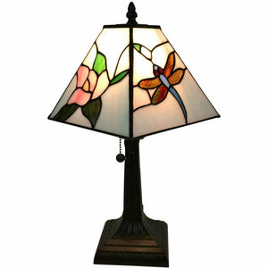 HomeRoots 15" Dark Brown Metal Candlestick Table Lamp with White Shade - Elegant, Durable, Perfect for Any Room 478139