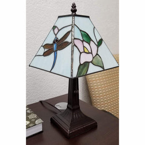 HomeRoots 15" Dark Brown Metal Candlestick Table Lamp with White Shade - Elegant, Durable, Perfect for Any Room 478139