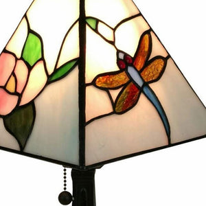 HomeRoots 15" Dark Brown Metal Candlestick Table Lamp with White Shade - Elegant, Durable, Perfect for Any Room 478139