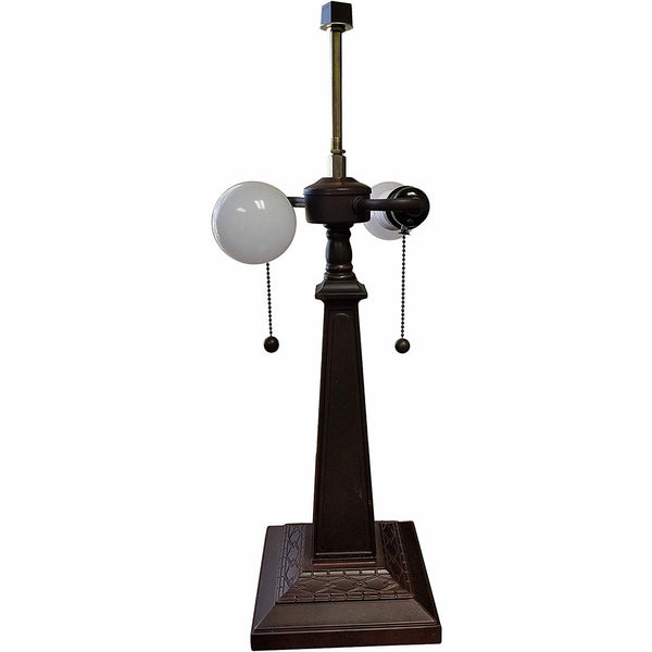 Homeroots 22" Dark Brown Metal Two Light Candlestick Table Lamp With Off White Empire Shade   478144