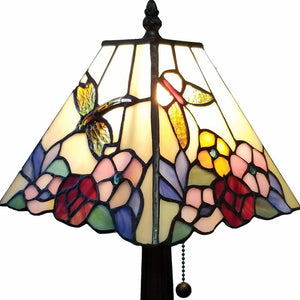 Homeroots 15" Dark Brown Metal Candlestick Table Lamp With Pink And Black Empire Shade   478145