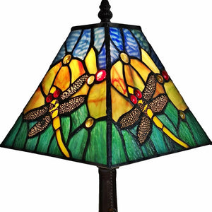 Homeroots 15" Dark Brown Metal Candlestick Table Lamp With Green Empire Shade   478151