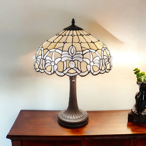 Homeroots 23" Dark Brown Metal Two Light Candlestick Table Lamp With White Shade   478154