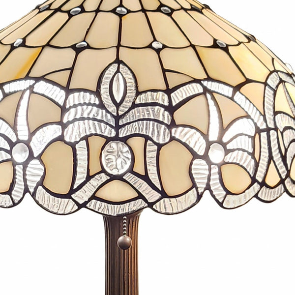 Homeroots 23" Dark Brown Metal Two Light Candlestick Table Lamp With White Shade   478154