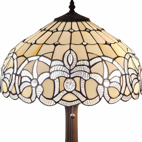 Homeroots 23" Dark Brown Metal Two Light Candlestick Table Lamp With White Shade   478154