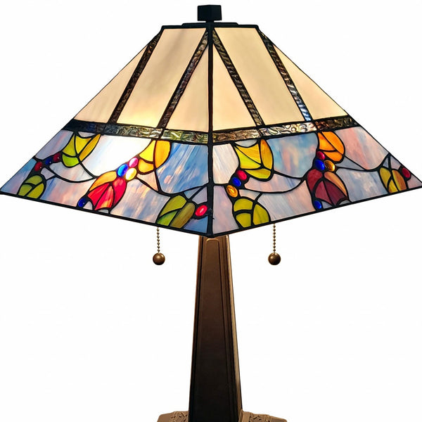 Homeroots 22" Dark Brown Metal Two Light Candlestick Table Lamp With White Shade   478155