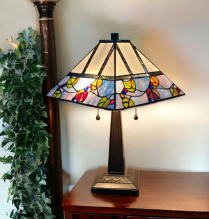 Homeroots 22" Dark Brown Metal Two Light Candlestick Table Lamp With White Shade   478155