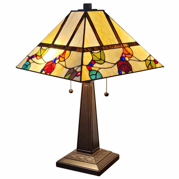 HomeRoots 22" Elegant Dark Brown Metal Candlestick Table Lamp with White Shade for Living Room & Bedroom 478156