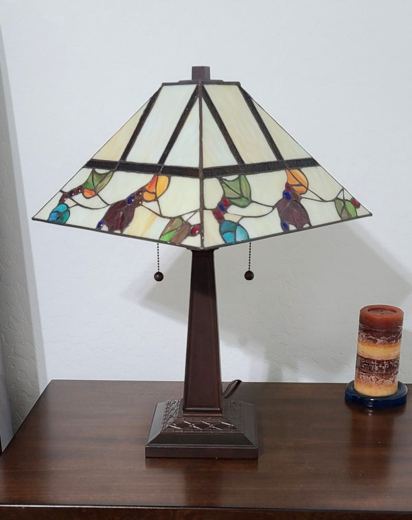 HomeRoots 22" Elegant Dark Brown Metal Candlestick Table Lamp with White Shade for Living Room & Bedroom 478156