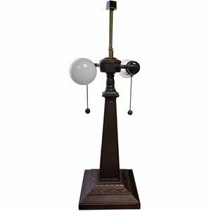 HomeRoots 22" Elegant Dark Brown Metal Candlestick Table Lamp with White Shade for Living Room & Bedroom 478156