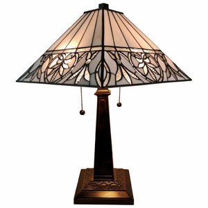 HomeRoots 22" Elegant Dark Brown Metal Two-Light Candlestick Table Lamp with Vintage White Shade Design 478157