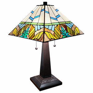 HomeRoots 22" Dark Brown Metal Candlestick Table Lamp with Dual Light Control & Elegant White Shade 478158