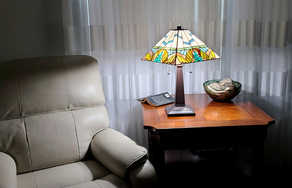 HomeRoots 22" Dark Brown Metal Candlestick Table Lamp with Dual Light Control & Elegant White Shade 478158