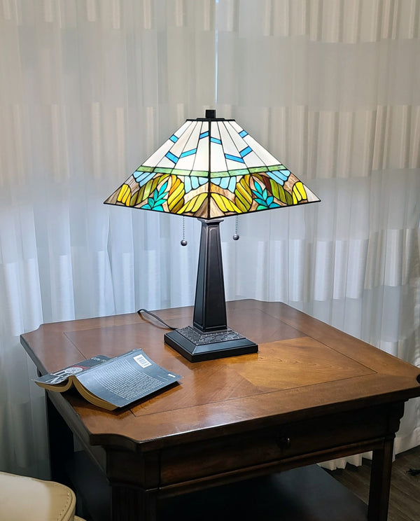 HomeRoots 22" Dark Brown Metal Candlestick Table Lamp with Dual Light Control & Elegant White Shade 478158