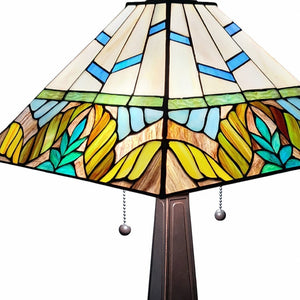 HomeRoots 22" Dark Brown Metal Candlestick Table Lamp with Dual Light Control & Elegant White Shade 478158