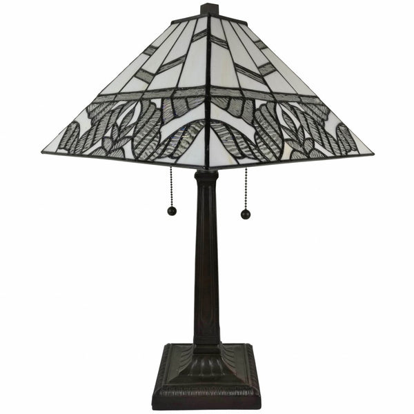 HomeRoots 22" Dark Brown Metal Candlestick Table Lamp with White Shade – Elegant, Versatile Lighting for Home 478159