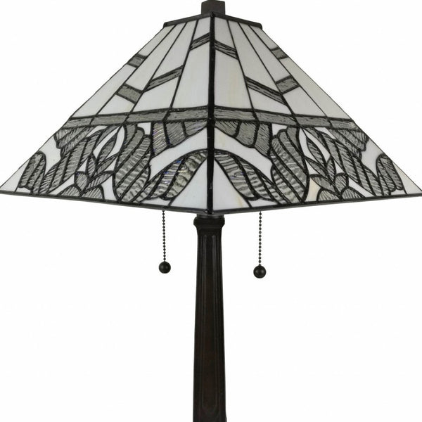 HomeRoots 22" Dark Brown Metal Candlestick Table Lamp with White Shade – Elegant, Versatile Lighting for Home 478159