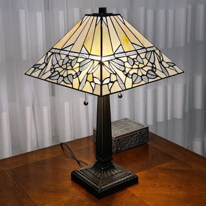 HomeRoots 22" Dark Brown Metal Candlestick Table Lamp with Dual Lights & White Shade for Cozy Ambience 478160