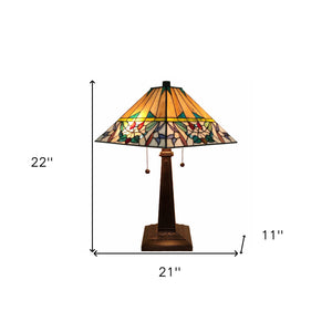 Homeroots 22" Dark Brown Metal Two Light Candlestick Table Lamp With White Empire Shade   478161