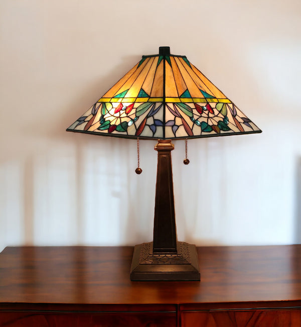 Homeroots 22" Dark Brown Metal Two Light Candlestick Table Lamp With White Empire Shade   478161