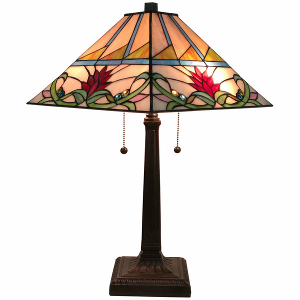 Homeroots 22" Dark Brown Metal Two Light Candlestick Table Lamp With White Empire Shade   478162