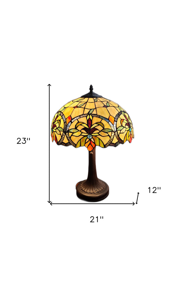 Homeroots 23" Dark Brown Metal Two Light Candlestick Table Lamp With White Shade   478164