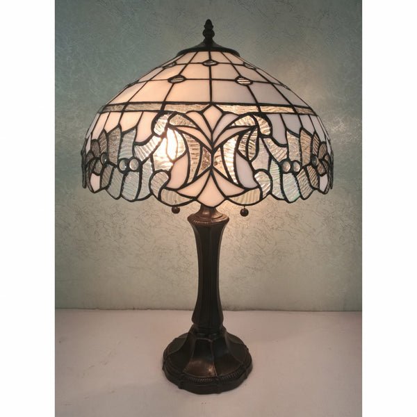 HomeRoots 23" Elegant Dark Brown Metal Two-Light Candlestick Table Lamp with White Shade for Timeless Style 478166