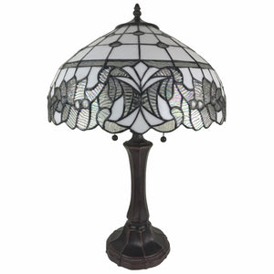 HomeRoots 23" Elegant Dark Brown Metal Two-Light Candlestick Table Lamp with White Shade for Timeless Style 478166