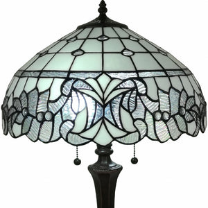 HomeRoots 23" Elegant Dark Brown Metal Two-Light Candlestick Table Lamp with White Shade for Timeless Style 478166