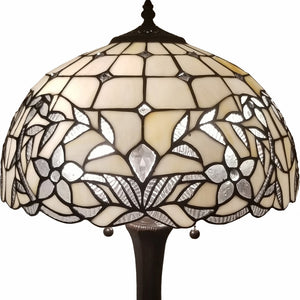 Homeroots 23" Dark Brown Metal Two Light Candlestick Table Lamp With White Shade   478168