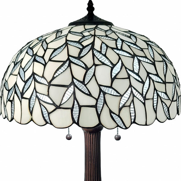 Homeroots 23" Dark Brown Metal Two Light Candlestick Table Lamp With White Shade   478169