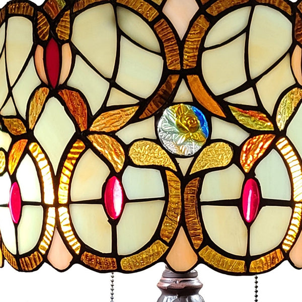 Homeroots 21" Dark Brown Metal Two Light Candlestick Table Lamp With Beige Shade   478170