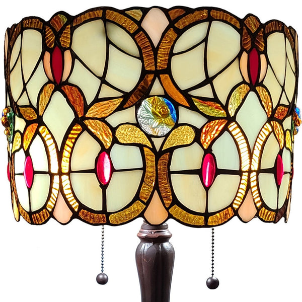 Homeroots 21" Dark Brown Metal Two Light Candlestick Table Lamp With Beige Shade   478170