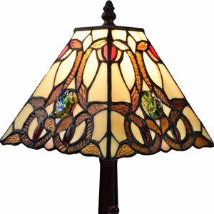 Homeroots 15" Dark Brown Metal Candlestick Table Lamp With Beige Shade   478171