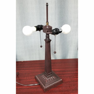 Homeroots 22" Dark Brown Metal Two Light Candlestick Table Lamp With Beige Empire Shade   478172