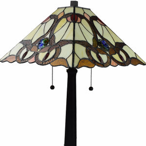 Homeroots 22" Dark Brown Metal Two Light Candlestick Table Lamp With Beige Empire Shade   478172