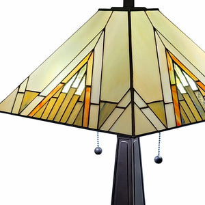 HomeRoots 22" Dark Brown Metal Two-Light Candlestick Table Lamp with Beige Shade for Vintage Charm & Style 478173