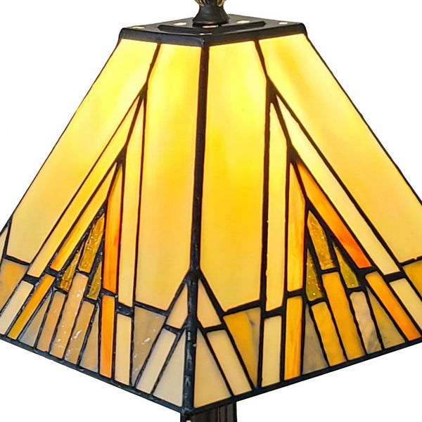 Homeroots 15" Dark Brown Metal Candlestick Table Lamp With Beige Shade   478176