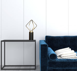 Homeroots 20" Silver Geometric Pedestal Contemporary Table Or Desk  Lamp   478184