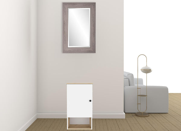 Homeroots 16" Light Oak And White Wall Mounted Cabinet With Three Shelves  Particle Board 478197