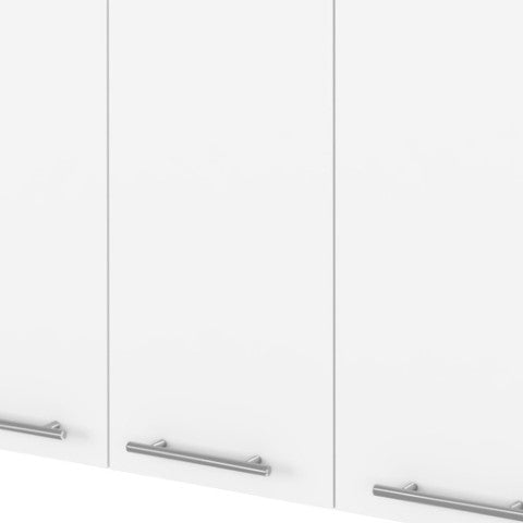 Homeroots 47" White Wood Wall Mounted Accent Chest – Stylish Storage Solution For Dining, Living & Office Spaces  Particle Board 478202