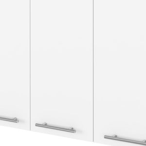 Homeroots 47" White Wood Wall Mounted Accent Chest – Stylish Storage Solution For Dining, Living & Office Spaces  Particle Board 478202