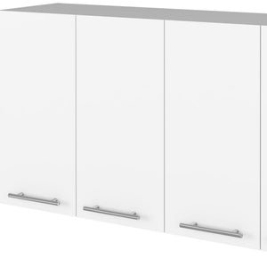 Homeroots 47" White Wood Wall Mounted Accent Chest – Stylish Storage Solution For Dining, Living & Office Spaces  Particle Board 478202