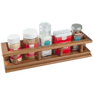 Homeroots Wall Mounted 14.00 " Wood Spice Rack  Wood 478229
