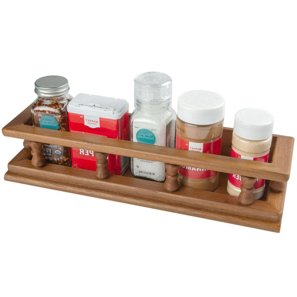 Homeroots Wall Mounted 14.00 " Wood Spice Rack  Wood 478229