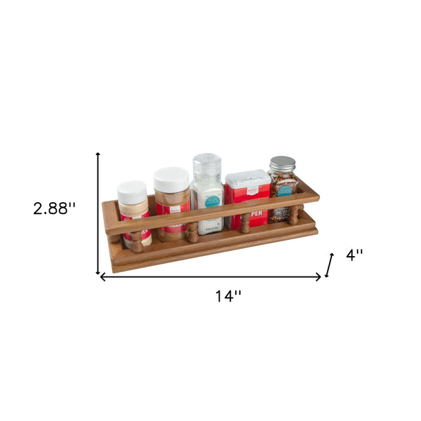 Homeroots Wall Mounted 14.00 " Wood Spice Rack  Wood 478229